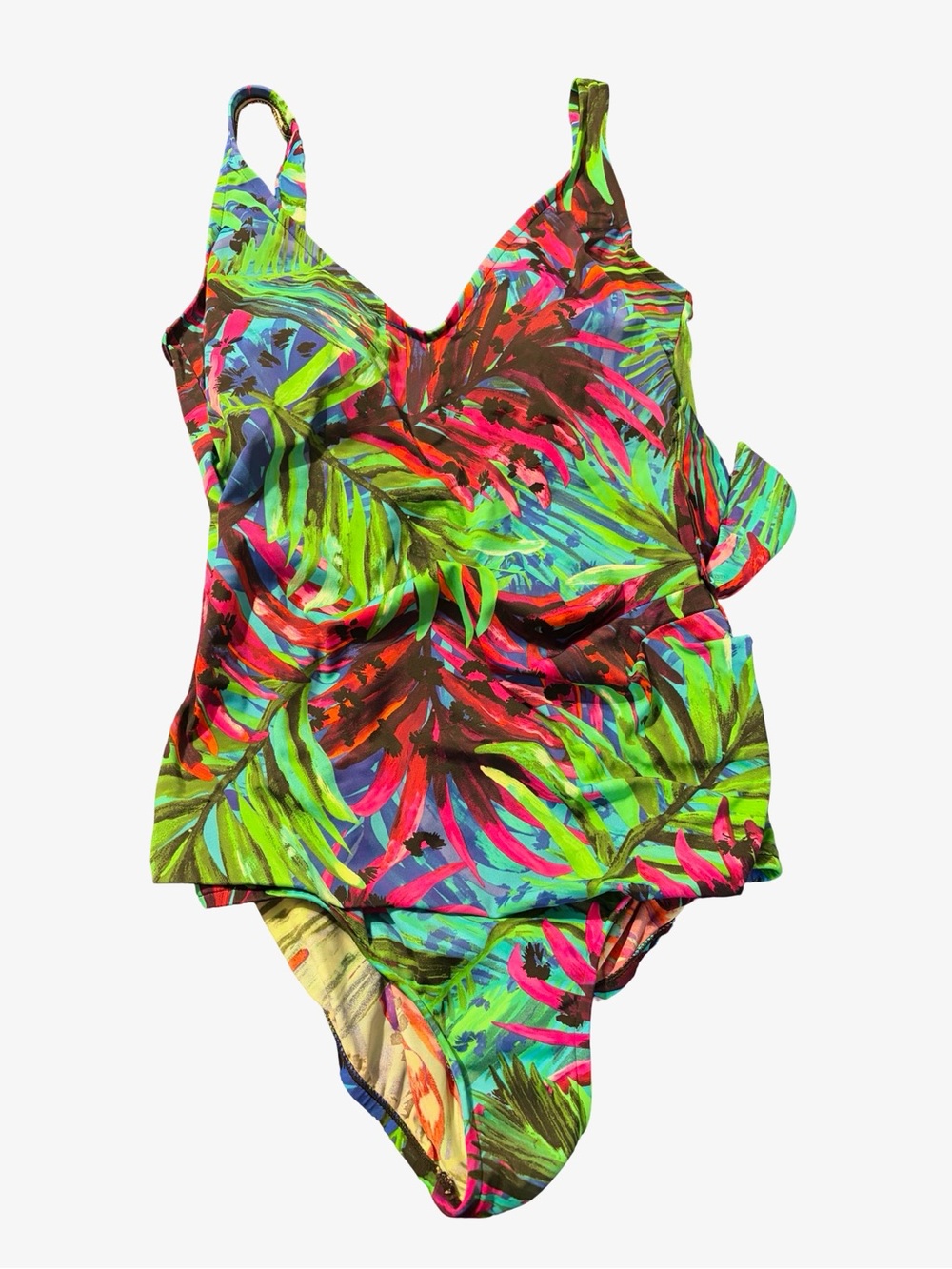 Vintage Rose Marie Reid Women’s One Piece Swimsuit – Size 14/16 – Tropical Flora
